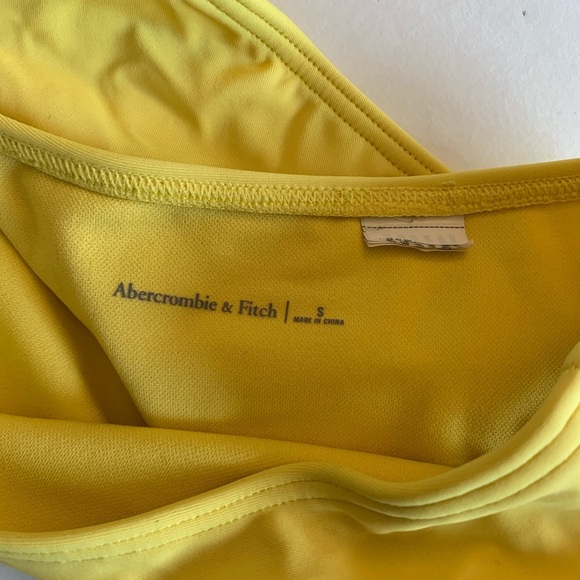 Abercrombie & Fitch one piece shoulder tie side swimsuit,  yellow size small - Picture 7 of 10